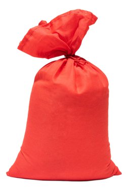 Beyaz arka plan üzerinde izole kırmızı çanta. Çin yeni yılı