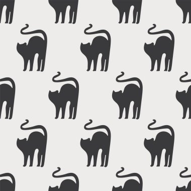 Dikişsiz desen, kedi arka plan sanat tasarlamak kumaş ve dekor