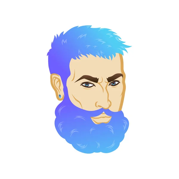 Vector hombres barbudos cara perfil cabeza hipster con cortes de pelo, bigotes y barbas. Para siluetas o avatares, emblemas e iconos, etiquetas — Vector de stock