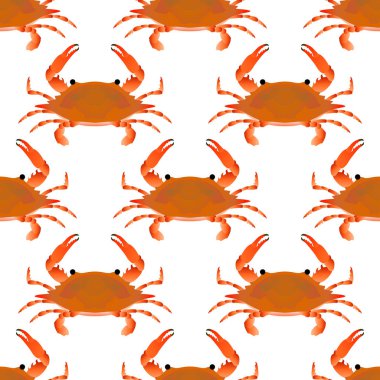 Kırmızı yengeç seamless modeli. Düz degrade deniz gıda kavramı