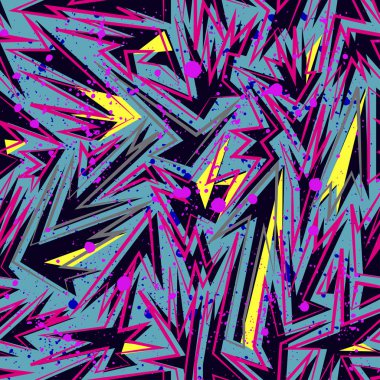 Kızlar, erkekler ve giysiler için soyut, kusursuz vektör deseni. Noktalı yaratıcı arka plan, geometrik figürler tekstil ve kumaş için komik duvar kağıtları. Moda tarzı. Renkli parlak