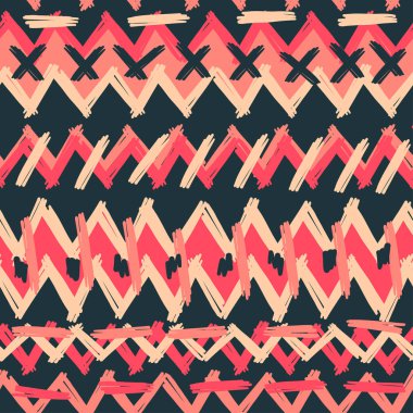 Soyut Ikat ve boho tarzı el sanatları kumaş deseni. Geleneksel etnik Tasarım Giyim ve Tekstil arka plan, halı veya duvar kağıdı için