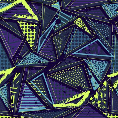 Kızlar, erkekler ve giysiler için soyut, kusursuz vektör deseni. Noktalı yaratıcı arka plan, geometrik figürler tekstil ve kumaş için komik duvar kağıtları. Moda tarzı. Renkli parlak