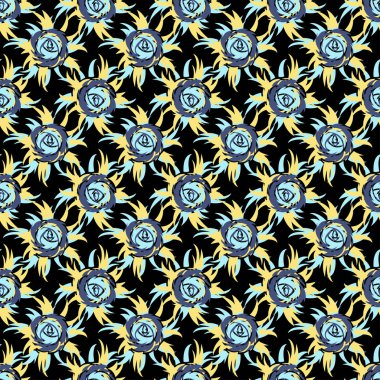 Kızlar, erkekler için giyim için soyut sorunsuz vektör desen. Gül rakamları ile yaratıcı arka plan. Tekstil ve kumaş için komik duvar kağıdı. Moda stil. Renkli parlak