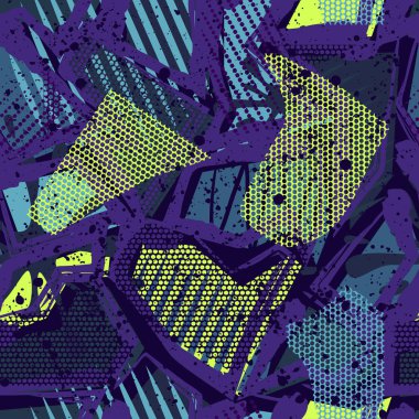 Kızlar, erkekler ve giysiler için soyut, kusursuz vektör deseni. Noktalı yaratıcı arka plan, geometrik figürler tekstil ve kumaş için komik duvar kağıtları. Moda tarzı. Renkli parlak