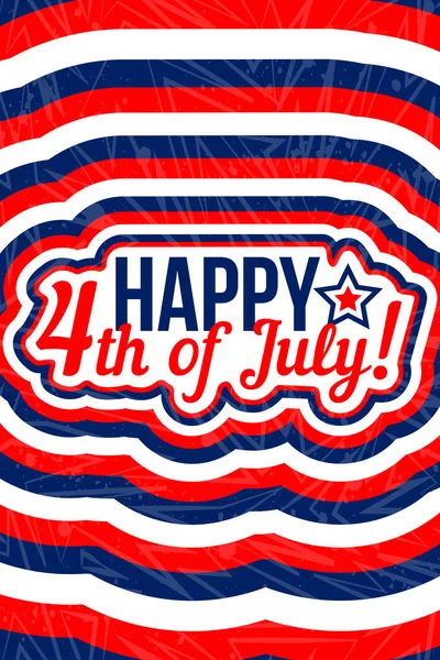Joyeux 4 juillet - Independence Day Vector Design - 4 juillet. Journée américaine. Affiche lumineuse — Image vectorielle