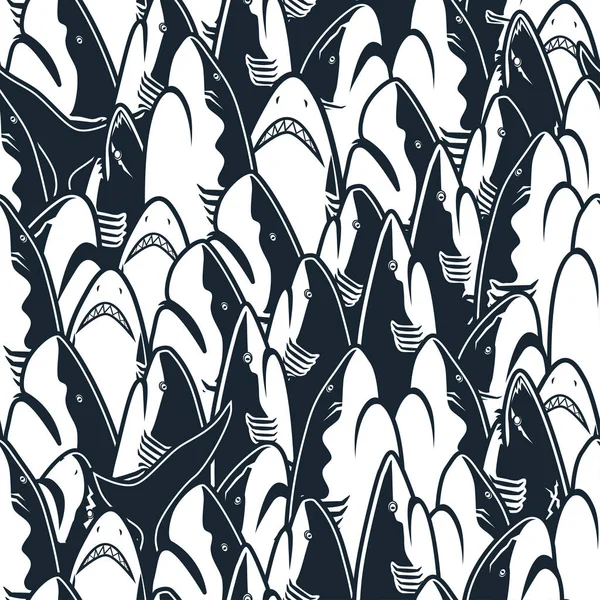 Patrón vectorial sin costura abstracto para niñas, niños, ropa. Fondo creativo con tiburones. Fondo de pantalla divertido para textil y tela. Estilo de moda. Colorido brillante — Archivo Imágenes Vectoriales