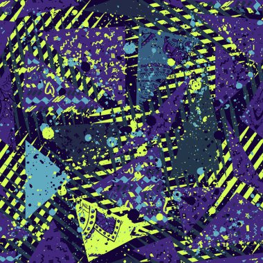 Kızlar, erkekler ve giysiler için soyut, kusursuz vektör deseni. Noktalı yaratıcı arka plan, geometrik figürler tekstil ve kumaş için komik duvar kağıtları. Moda tarzı. Renkli parlak