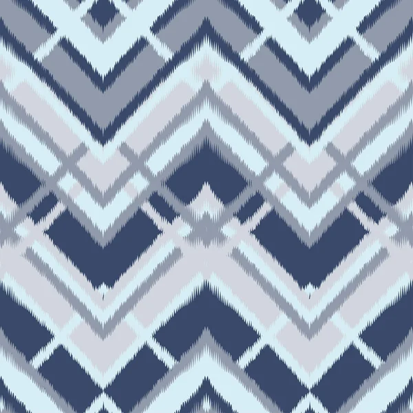 Abstracto patrón de tela artesanal estilo Ikat y boho. Diseño étnico tradicional para ropa y fondo textil, alfombra o papel pintado — Vector de stock