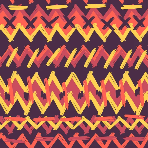 Abstrato padrão de tecido artesanal estilo Ikat e boho. Design étnico tradicional para roupas e fundo têxtil, tapete ou papel de parede — Vetor de Stock