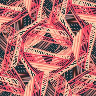 Kızlar, erkekler ve giysiler için soyut, kusursuz vektör deseni. Noktalı yaratıcı arka plan, geometrik figürler tekstil ve kumaş için komik duvar kağıtları. Moda tarzı. Renkli parlak