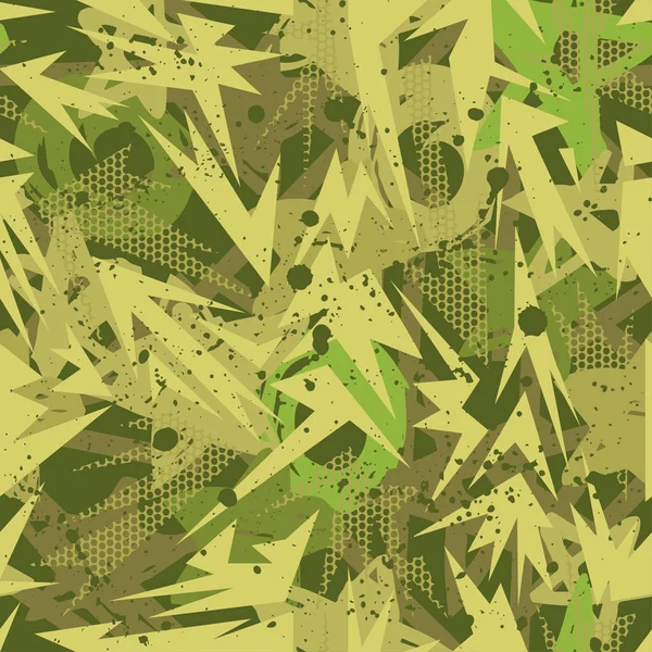 Абстрактный камуфляж бесшовный узор текстуры военных повторяет армию зеленая охотничья одежда. Обои для текстиля и ткани. Стиль моды — стоковый вектор