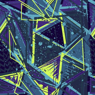 Kızlar, erkekler için giyim için soyut sorunsuz vektör desen. Yaratıcı arka plan ile dots, geometrik figürler üçgen. Tekstil ve kumaş için komik duvar kağıdı. Moda stil. Renkli parlak