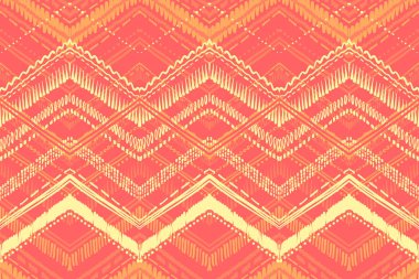 Soyut Ikat ve boho tarzı el sanatları kumaş deseni. Geleneksel etnik Tasarım Giyim ve Tekstil arka plan, halı veya duvar kağıdı için