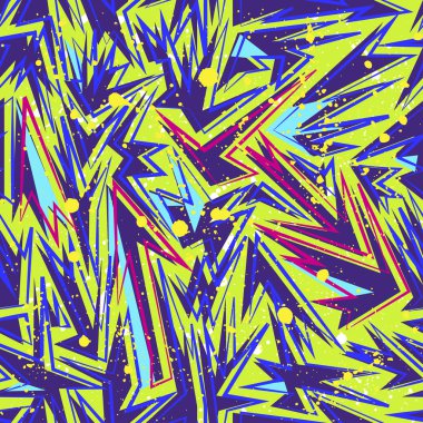 Kızlar, erkekler ve giysiler için soyut, kusursuz vektör deseni. Noktalı yaratıcı arka plan, geometrik figürler tekstil ve kumaş için komik duvar kağıtları. Moda tarzı. Renkli parlak