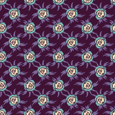 Kızlar, erkekler için giyim için soyut sorunsuz vektör desen. Gül rakamları ile yaratıcı arka plan. Tekstil ve kumaş için komik duvar kağıdı. Moda stil. Renkli parlak