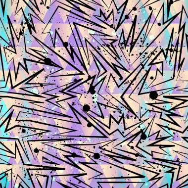 Kızlar, erkekler ve giysiler için soyut, kusursuz vektör deseni. Noktalı yaratıcı arka plan, geometrik figürler tekstil ve kumaş için komik duvar kağıtları. Moda tarzı. Renkli parlak