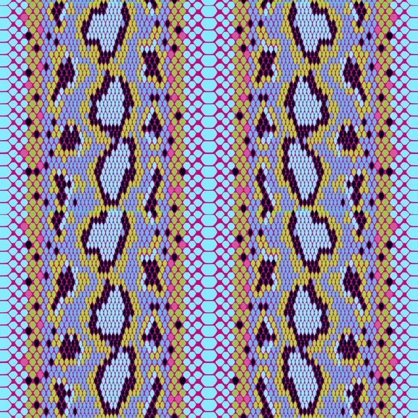 Estructura de la piel de serpiente patrón de vectores sin costura para niñas, niños, ropa. .. Textura inconsútil para reptiles. Estampado animal. Fondo de pantalla divertido para textil y tela. Estilo de moda. Colorido brillante — Vector de stock