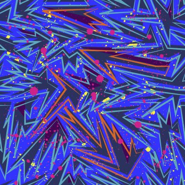 Kızlar, erkekler ve giysiler için soyut, kusursuz vektör deseni. Noktalı yaratıcı arka plan, geometrik figürler tekstil ve kumaş için komik duvar kağıtları. Moda tarzı. Renkli parlak