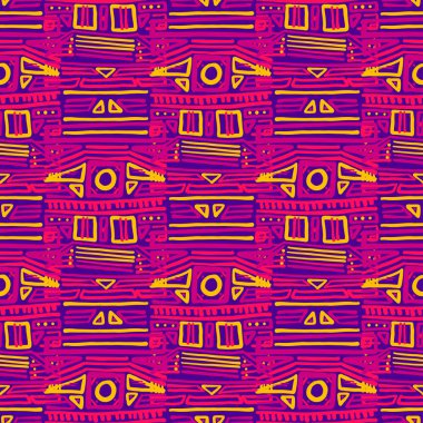 Soyut Ikat ve boho tarzı el sanatları kumaş deseni. Geleneksel etnik Tasarım Giyim ve Tekstil arka plan, halı veya duvar kağıdı için