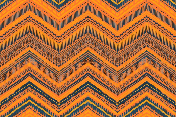 Abstrato padrão de tecido artesanal estilo Ikat e boho. Design étnico tradicional para roupas e fundo têxtil, tapete ou papel de parede — Vetor de Stock