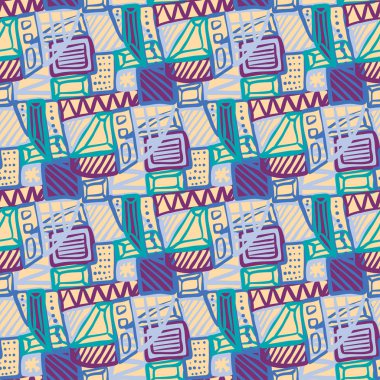 Kızlar, erkekler ve giysiler için soyut, kusursuz vektör deseni. Noktalı yaratıcı arka plan, geometrik figürler tekstil ve kumaş için komik duvar kağıtları. Moda tarzı. Renkli parlak