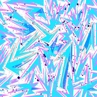 Kızlar, erkekler ve giysiler için soyut, kusursuz vektör deseni. Noktalı yaratıcı arka plan, geometrik figürler tekstil ve kumaş için komik duvar kağıtları. Moda tarzı. Renkli parlak