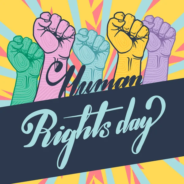 Schöne und schöne Zusammenfassung für den Menschenrechtstag Hintergrund mit schönen und kreativen Design-Illustrationen — Stockvektor