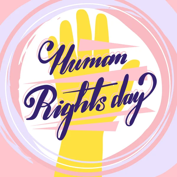 Hermoso vector dibujado a mano cartel abstracto para Human Rights Day Card con ilustración de diseño agradable y creativo — Archivo Imágenes Vectoriales
