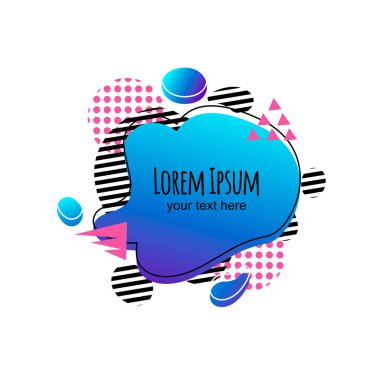 Soyut sıvı şekli. Sıvı tasarım. Geometrik çizgiler, noktalar ile izole degrade dalgalar. Vektör çizim