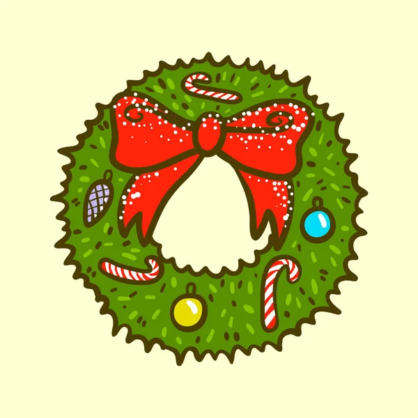 Buon Natale e felice anno nuovo emblema tipografico. Design vettoriale Utilizzabile per banner, biglietti di auguri, regali ecc . — Vettoriale Stock