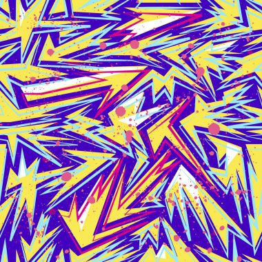 Kızlar, erkekler ve giysiler için soyut, kusursuz vektör deseni. Noktalı yaratıcı arka plan, geometrik figürler tekstil ve kumaş için komik duvar kağıtları. Moda tarzı. Renkli parlak.