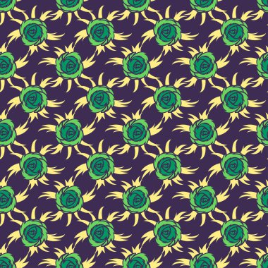 Kızlar, erkekler için giyim için soyut sorunsuz vektör desen. Gül rakamları ile yaratıcı arka plan. Tekstil ve kumaş için komik duvar kağıdı. Moda stil. Renkli parlak