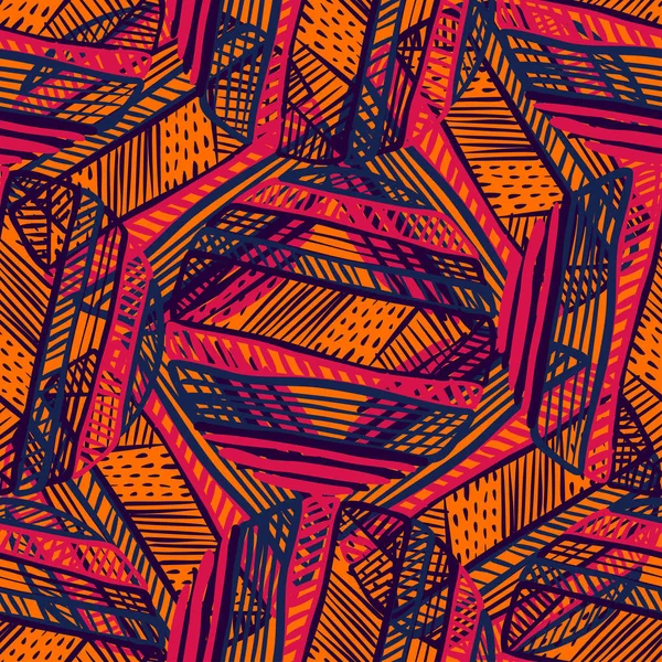 Patrón vectorial sin costura abstracto para niñas, niños, ropa. Fondo creativo con puntos, figuras geométricas Fondo de pantalla divertido para textiles y telas. Estilo de moda. Colorido brillante — Vector de stock