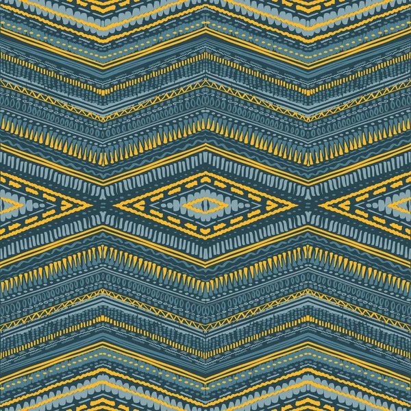 Abstrato padrão de tecido artesanal estilo Ikat e boho. Design étnico tradicional para roupas e fundo têxtil, tapete ou papel de parede —  Vetores de Stock