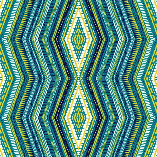 Abstract Ikat and boho style handcraric pattern. Традиционный этнический дизайн одежды и текстильного фона, ковров или обоев — стоковый вектор