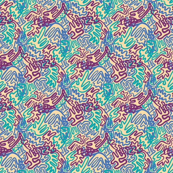 Abstrato doodle e boho padrão de tecido artesanal estilo para meninas, meninos, roupas. Design étnico tradicional para roupas e fundo têxtil, tapete ou papel de parede. Estilo de moda. Brilhante colorido —  Vetores de Stock