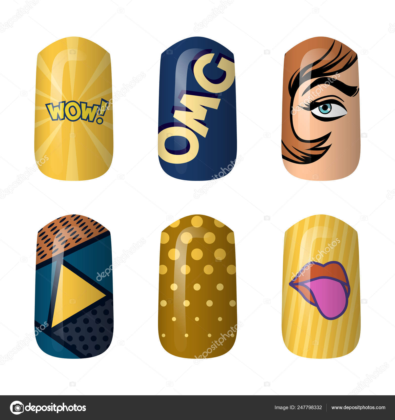 Pop art online nail stickers