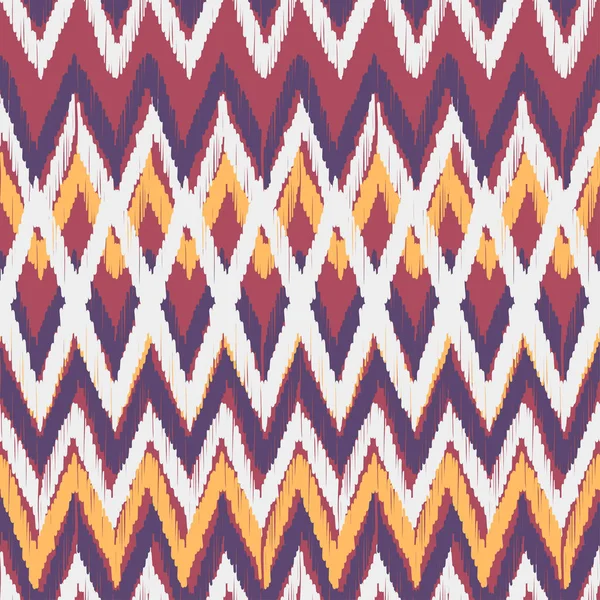 추상 Ikat과 boho 스타일 공예 직물 패턴입니다. 의류 및 섬유 배경, 카펫이 나 벽지에 대 한 전통적인 민족 디자인 — 스톡 벡터