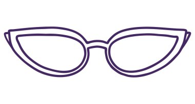 Elle çizilmiş yaz illüstrasyon kroki tarzı güneş gözlüğü simgesi. Basit Doodle vektör simgesi beyaz arka plan üzerinde izole web tasarımı için