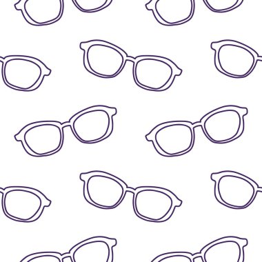 el sorunsuz vektör desen güneş gözlüğü ile çekilmiş kız, erkek, giyim için. Yaratıcı geçmiş ile tekstil ve kumaş için Doodle yaz duvar kağıdı. Moda stil