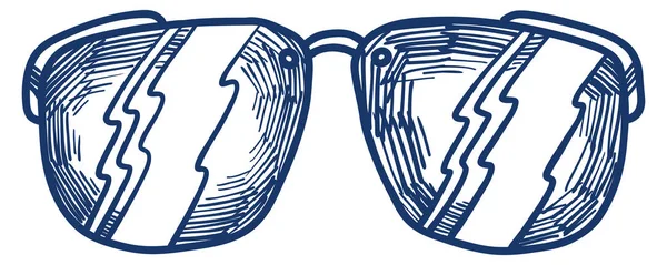Hand getrokken zomer illustratie schets zonnebril stijlicoon. Eenvoudige Doodle vector pictogram voor webdesign geïsoleerd op witte achtergrond — Stockvector