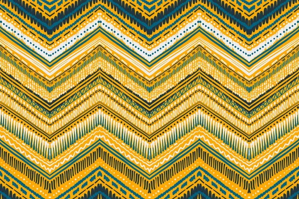 추상 Ikat과 boho 스타일 공예 직물 패턴입니다. 의류 및 섬유 배경, 카펫이 나 벽지에 대 한 전통적인 민족 디자인 — 스톡 벡터