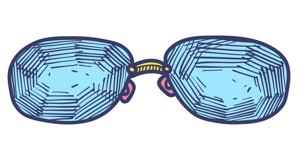 Icono dibujado a mano de gafas de sol estilo esbozo ilustración verano. Icono de vector Doodle simple para el diseño web aislado sobre fondo blanco. Elemento vintage moda — Archivo Imágenes Vectoriales