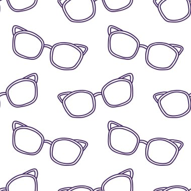 el sorunsuz vektör desen güneş gözlüğü ile çekilmiş kız, erkek, giyim için. Yaratıcı geçmiş ile tekstil ve kumaş için Doodle yaz duvar kağıdı. Moda stil