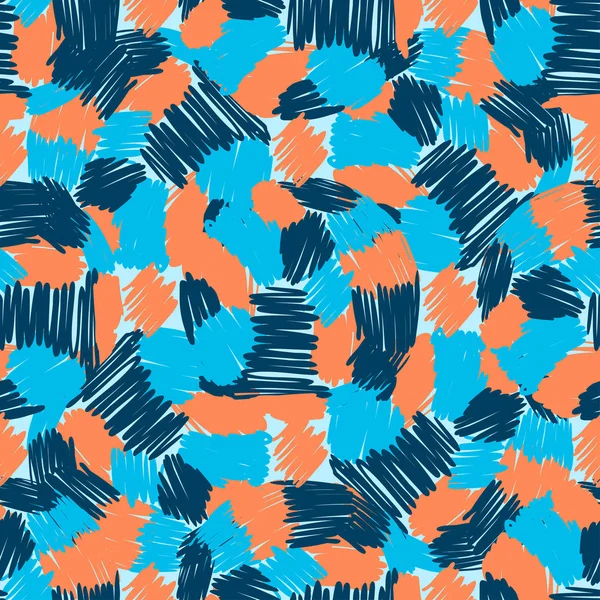 Modèle abstrait de tissu artisanal de gribouillage et de style boho pour les filles, les garçons, les vêtements. Conception de dessin à la main pour vêtements et fond textile, tapis ou papier peint. Style mode. Coloré lumineux — Image vectorielle