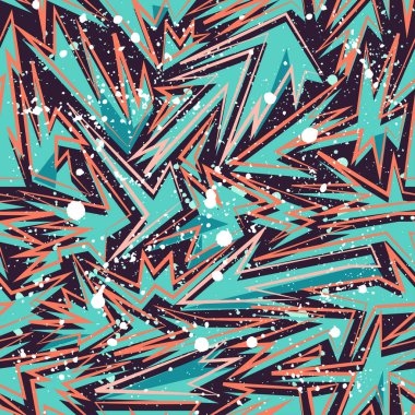 Kızlar, erkekler ve giysiler için soyut, kusursuz vektör deseni. Noktalı yaratıcı arka plan, geometrik figürler tekstil ve kumaş için komik duvar kağıtları. Moda tarzı. Renkli parlak