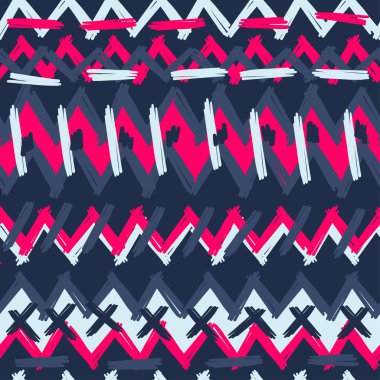 Soyut Ikat ve boho tarzı el sanatları kumaş deseni. Geleneksel etnik Tasarım Giyim ve Tekstil arka plan, halı veya duvar kağıdı için