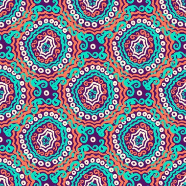 Soyut Ikat ve boho tarzı el sanatları kumaş deseni için kızlar, erkekler için giysi. Giyim ve tekstil arka plan, halı veya duvar kağıdı için geleneksel etnik tasarım. Moda stil. Renkli parlak