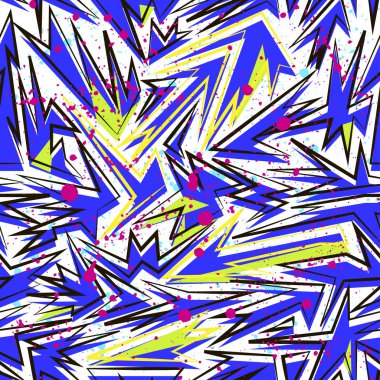 Kızlar, erkekler ve giysiler için soyut, kusursuz vektör deseni. Noktalı yaratıcı arka plan, geometrik figürler tekstil ve kumaş için komik duvar kağıtları. Moda tarzı. Renkli parlak